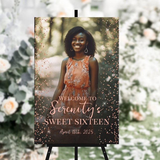 Sweet sixteen welcome sign with photo (Creator Uploaded)