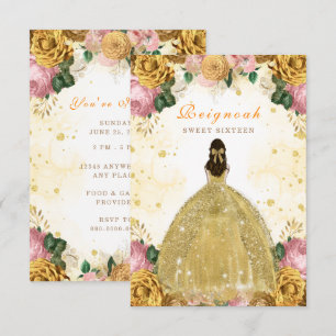 Sweet Sixteen Yellow Birthday Invitation Card