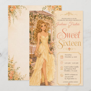 Sweet Sixteen Yellow Gazebo Invitation