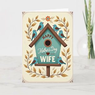Sweet Sky Blue Birds Mothers Card