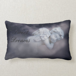 Sweet Sleeping Cherub On Clouds Lumbar Pillow