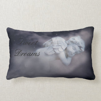 Sweet Sleeping Cherub On Clouds Lumbar Pillow