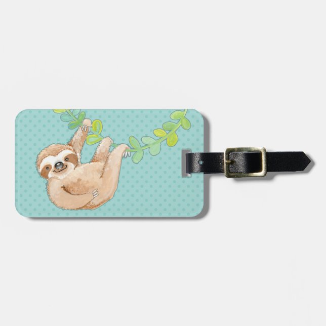 Sweet Sloth Custom Luggage Tag (Front Horizontal)