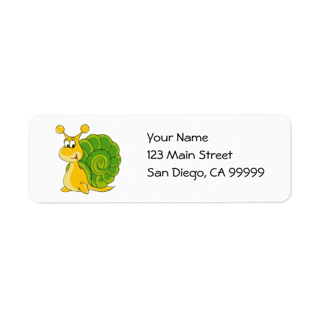 Sweet Smiling Snail Return Address Label (Front)