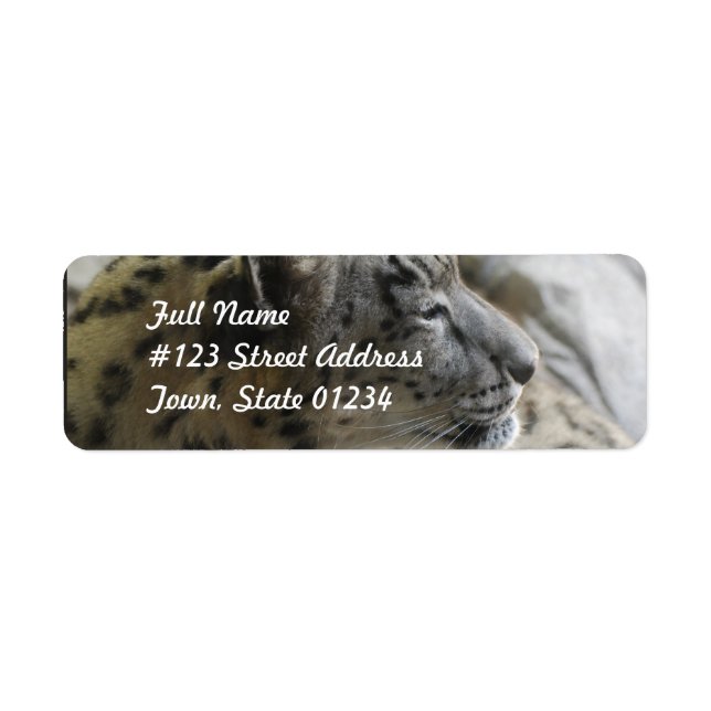 Sweet Snow Leopard Return Address Label (Front)