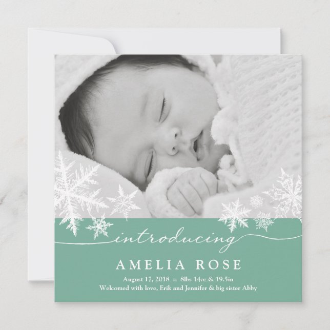 Sweet Snowflakes | Baby Announcement (Front)