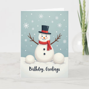 Sweet Snowman Birthday Card