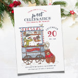 Sweet Snowman December Birthday Party Invitation<br><div class="desc">A very sweet birthday party invitation, where winter wonderland meets woodland charm! Featuring a delightful watercolor illustration of a friendly snowman, Frosty, tending to his candy cart brimming with seasonal treats. Join the festive fun as a merry squirrel perches on a bear's head to savour the sugary delights. This whimsical...</div>