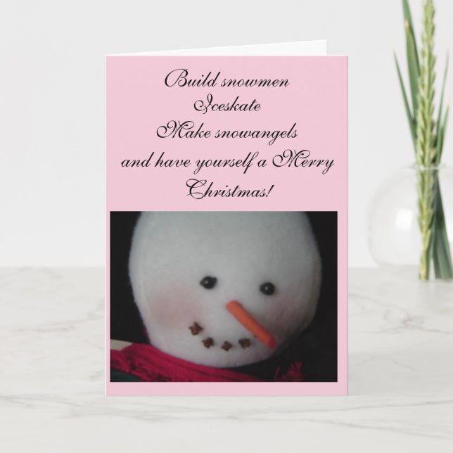 Sweet Snowman Holiday Card (Front)