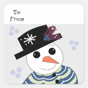 Sweet Snowman Square Sticker