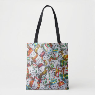 Sweet Snowmen all over tote bag