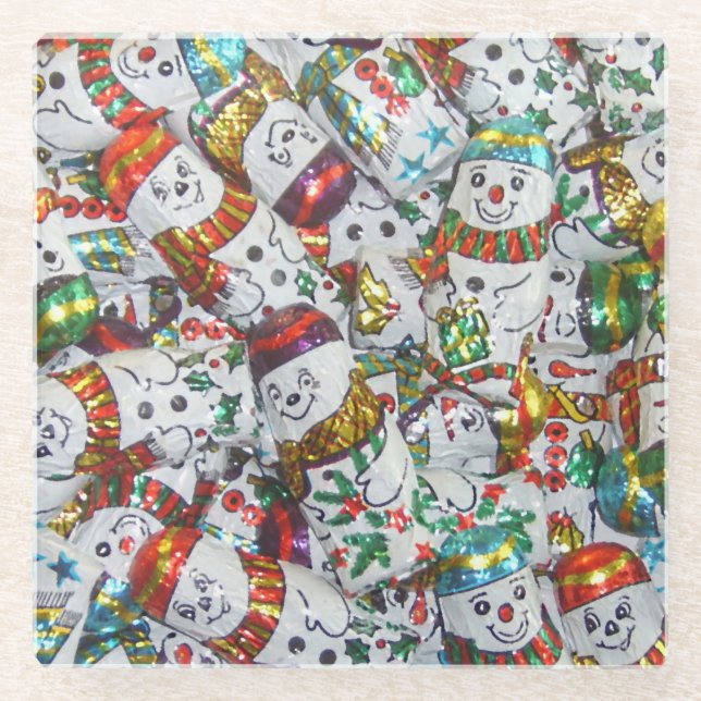 Sweet Snowmen coaster glass (Front)