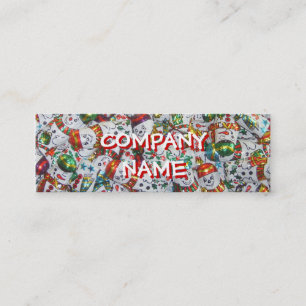 Sweet Snowmen front text white skinny Mini Business Card