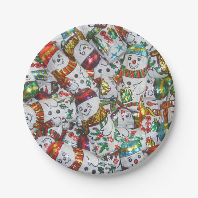 Sweet Snowmen paper plates (Front)