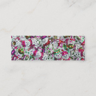 Sweet Snowmen Pink business card skinny pink