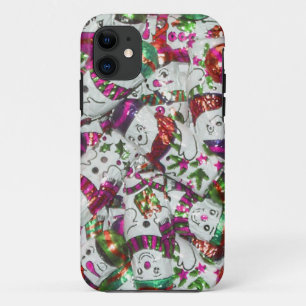 Sweet Snowmen Pink iPhone case