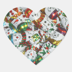 Sweet Snowmen sticker heart