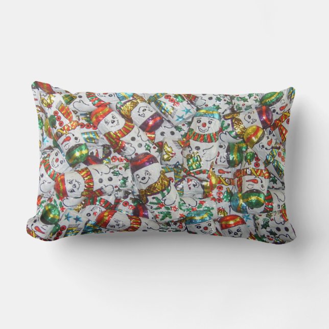Sweet Snowmen throw pillow lumbar (Front)