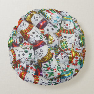Sweet Snowmen throw pillow round