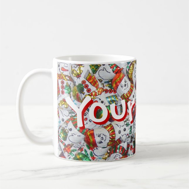 Sweet Snowmen Your Name mug (Left)