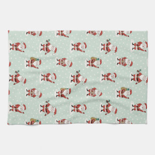 Sweet Snowy Santa Holiday Kitchen Towel