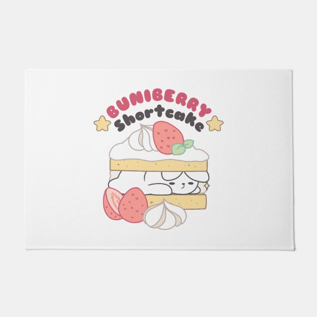 Sweet Snuggles: Buniberry Shortcake Delight Doormat (Front)