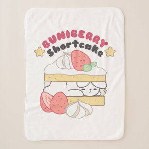 Sweet Snuggles: Buniberry Shortcake Delight Sherpa Blanket