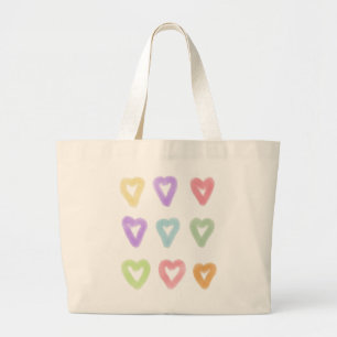 Sweet Soft Pretty Pastel Soft Heart Tote