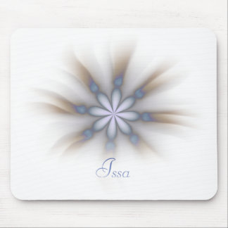 Sweet Soft Simple White Blue Coffee Flower-Like Mouse Pad