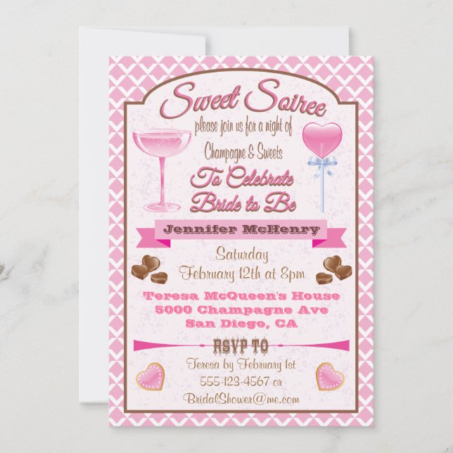 Sweet Soiree Bridal Shower Invitations (Front)
