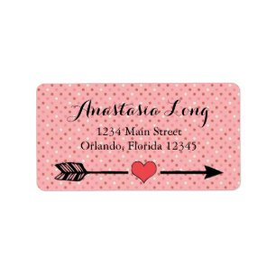 Sweet, Sparkly Pink Dots, Heart Label