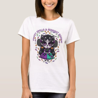 Sweet Spells & Midnight Meows - Catrina Kawaii de T-Shirt
