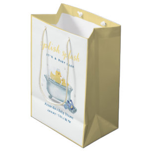 Sweet Splish Splash Mummy Duck Bathtub Baby Shower Medium Gift Bag