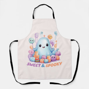 Sweet & Spooky – Cute Pastel Blue Ghoul Apron