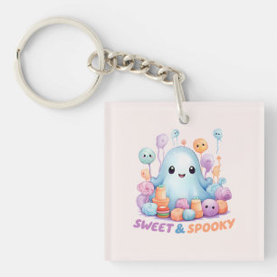 Sweet & Spooky – Cute Pastel Blue Ghoul Key Ring