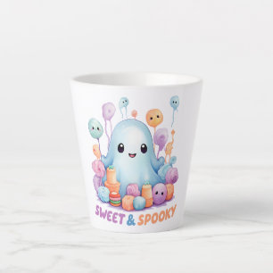 Sweet & Spooky – Cute Pastel Blue Ghoul Latte Mug