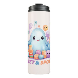 Sweet & Spooky – Cute Pastel Blue Ghoul Thermal Tumbler