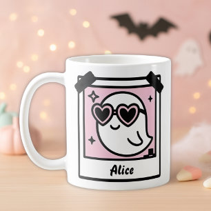 Sweet & Spooky Ghost Pastel Goth Pink Polaroid Coffee Mug