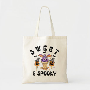 Sweet & Spooky Retro Monster Ice Cream Halloween Tote Bag