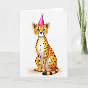 Sweet Spotted Feline Birthday Card