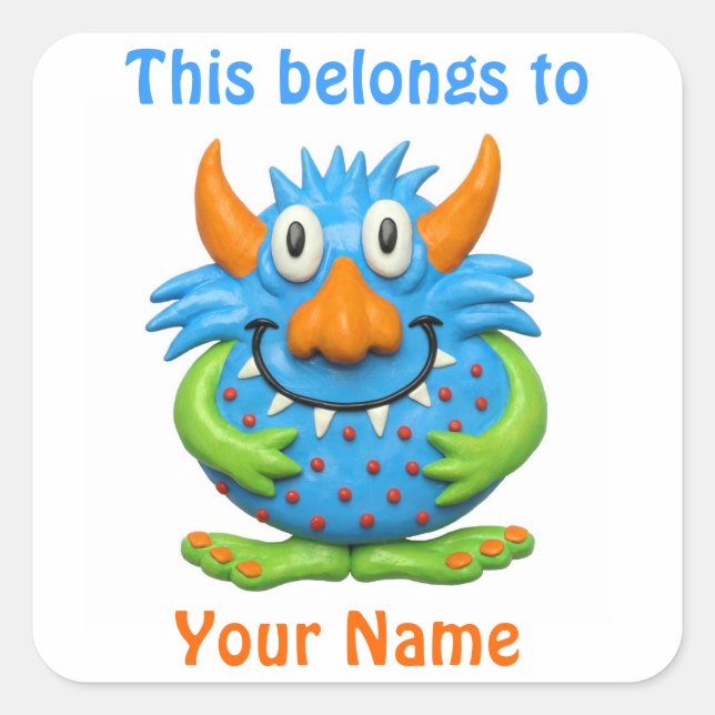 Sweet Spotted Monster Square Sticker (Front)