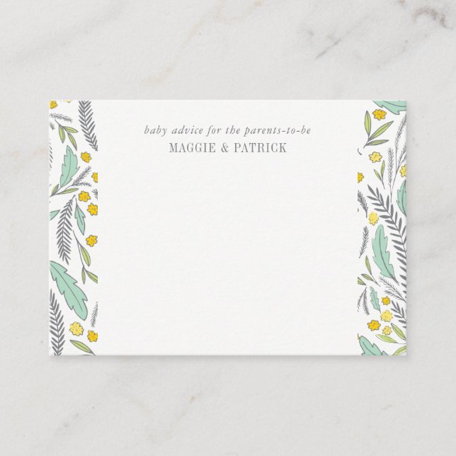 Sweet Sprigs Gender Neutral Parent Advice Card (Front)