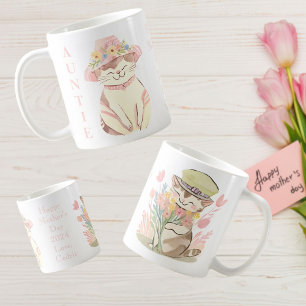 Sweet Spring Auntie Cat Kitten Personalised  Coffee Mug