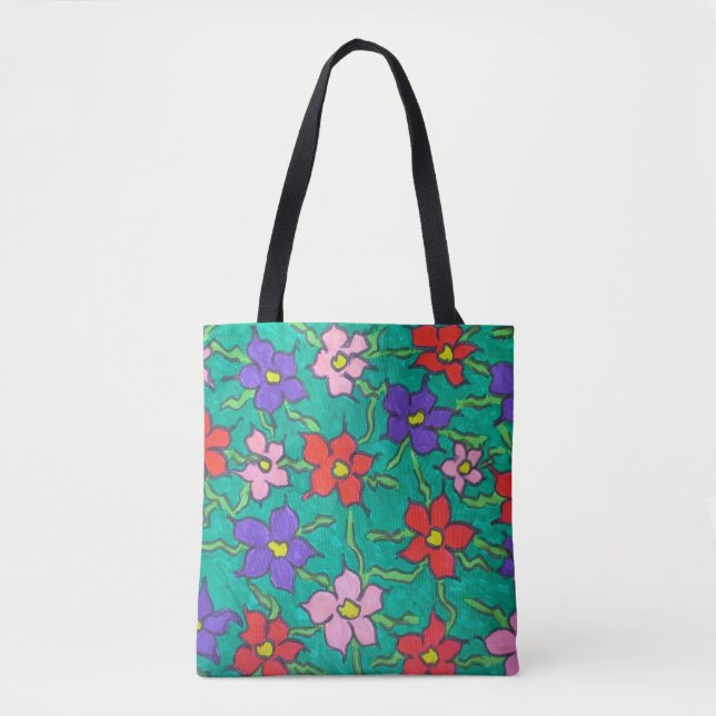 Sweet Spring Greenery Floral Tote Bag (Front)