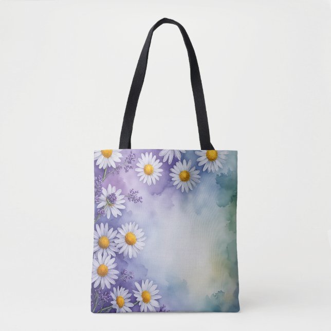 Sweet Spring Lavender & Daisy Tote (Front)