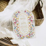 Sweet Spring Wildflower Meadow Garden Arch Wedding Invitation<br><div class="desc">Impress your guests with this classy wedding invite. The cheerful design features colourful watercolor wildflowers mixed with lush greenery foliage. Use the text fields to personalise the card with your own wording and details. If you want to change the font style, colour or text placement, simply click the "Customise Further"...</div>