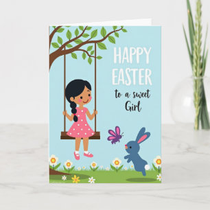 Sweet Springtime Easter Girl Card
