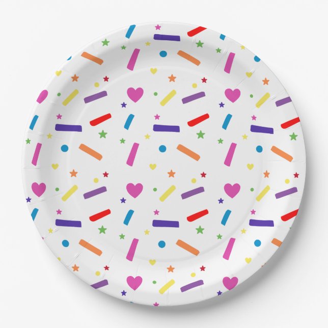 Sweet Sprinkle Birthday Party Theme Paper Plate (Front)