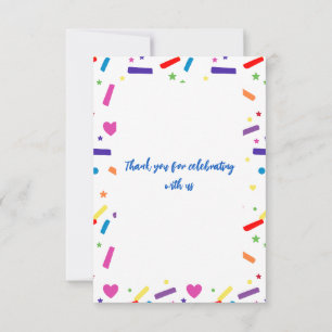 Sweet Sprinkle Birthday Party Theme Thank You Card
