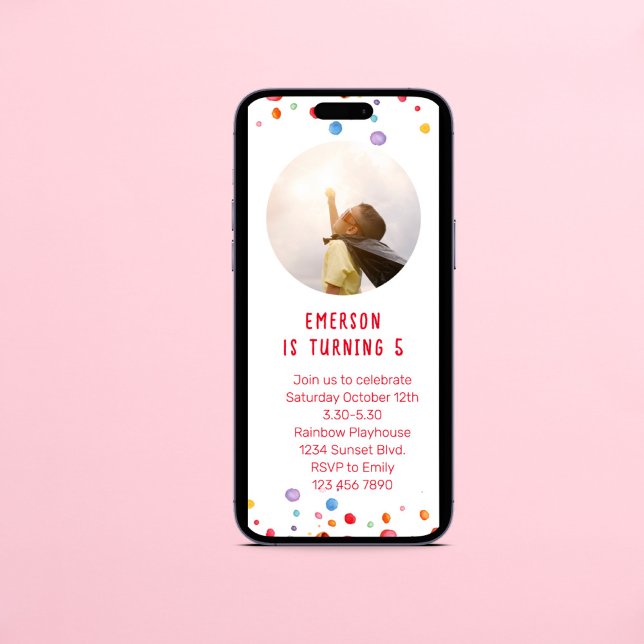 Sweet Sprinkle Kids Birthday Party Photo  Invitation (Creator Uploaded)